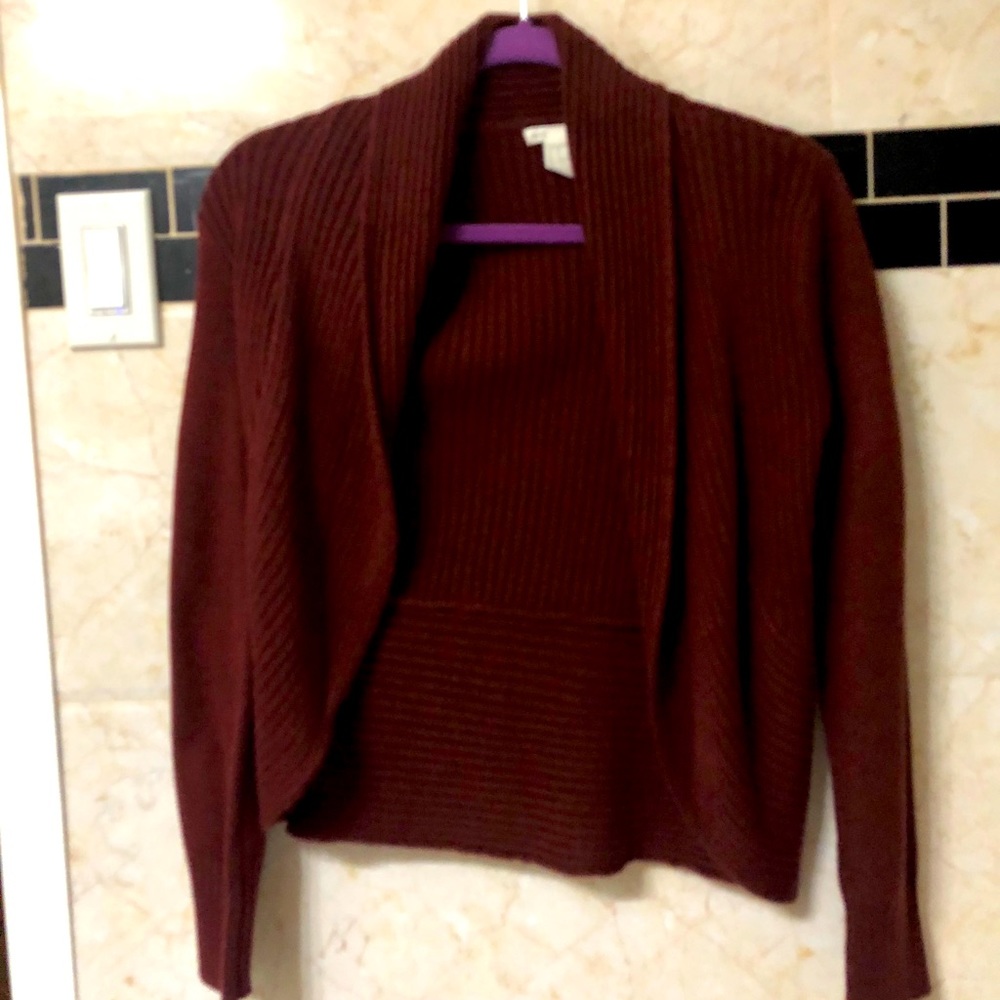 H&M Shawl Collar Cardigan Size XS Burgundy